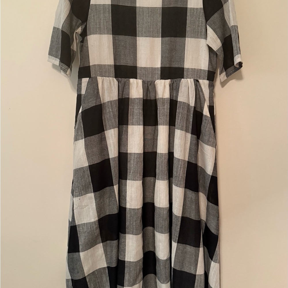 Roolee Black and White Plaid Womens Dress
